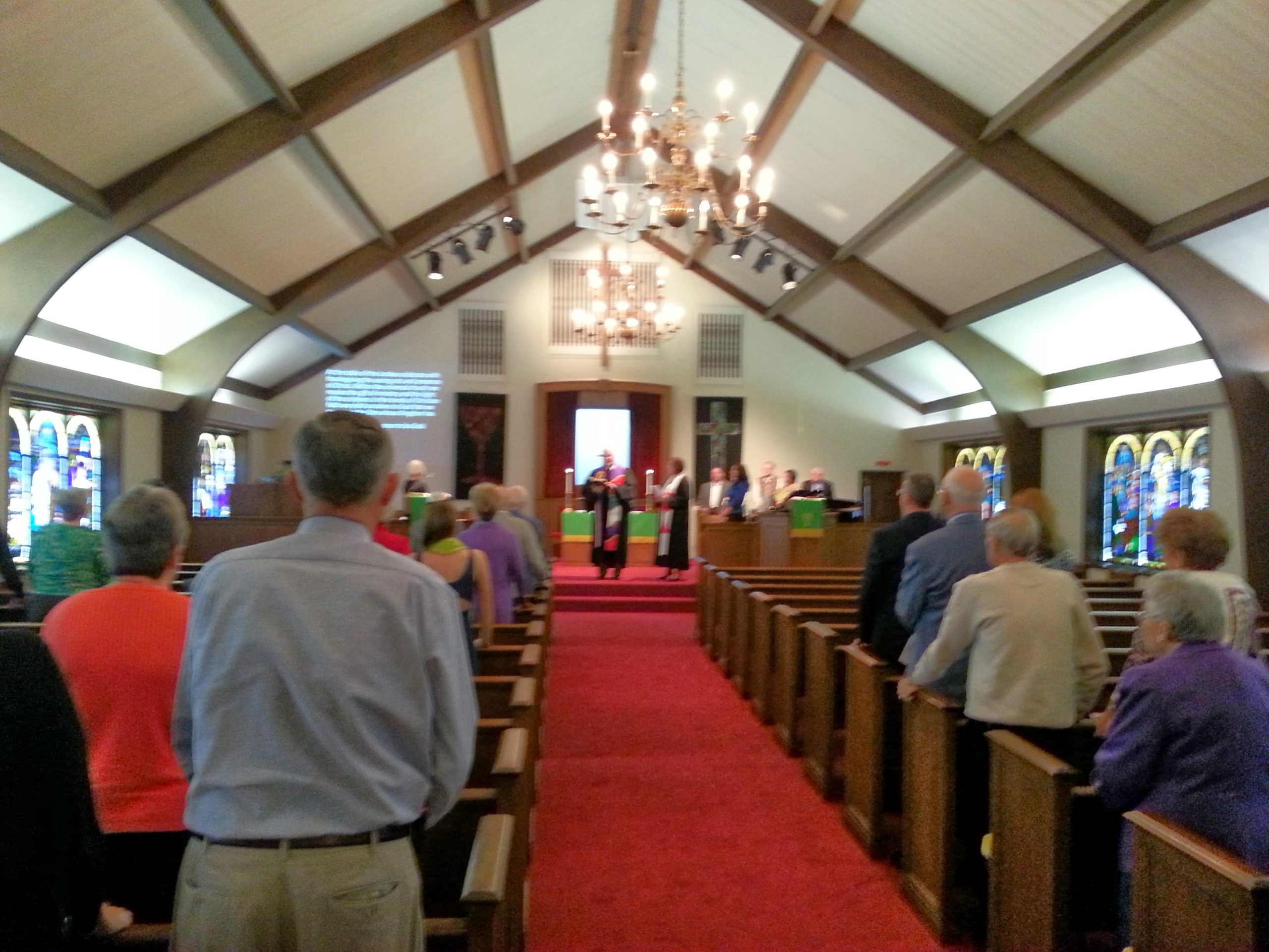 image shows service at Hooker Memorial Church, Greenville NC